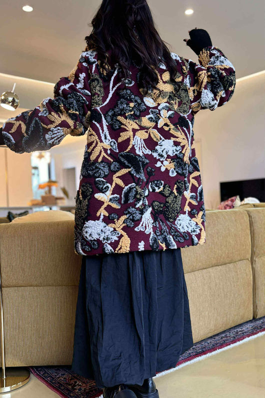 Tivoli Boucle Jacket Burgundy